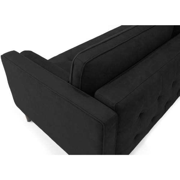outer corner view - Black "Module" Ergonomic Sofabed