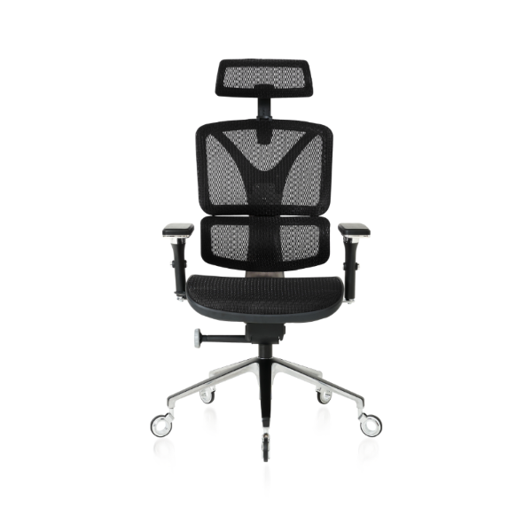 Front of the Black ErgoPro Ergonomic Office Chair
